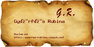 Gyárfás Rubina névjegykártya